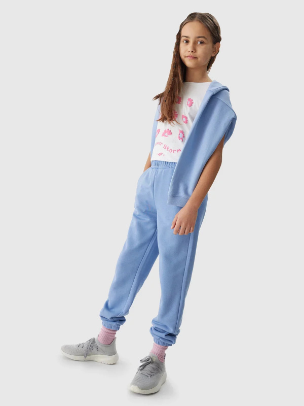 Dívčí tepláky typu jogger 4F - denim Velikost: 140