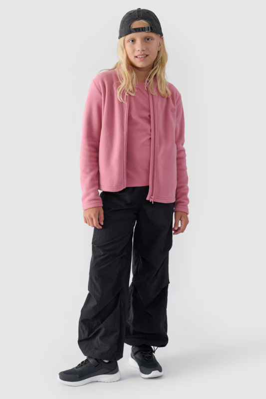 Dívčí fleece s límcem Slim 4F Růžový 4FJWMM00TFLEF261-56S 140