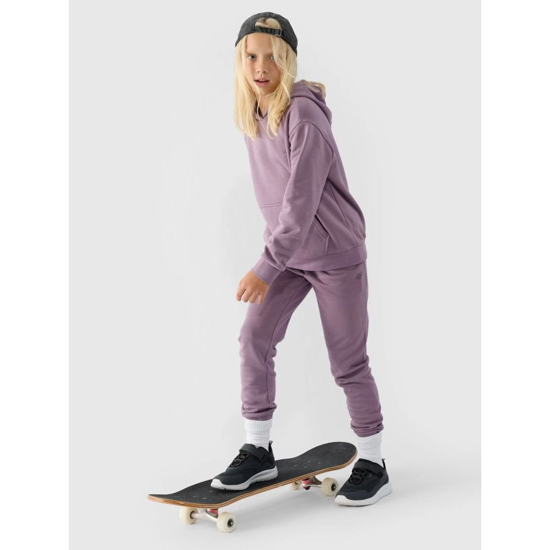 Dívčí nepruhovaná mikina s kapucí 4F Junior 4FJWMM00TSWSF1316-51S 146