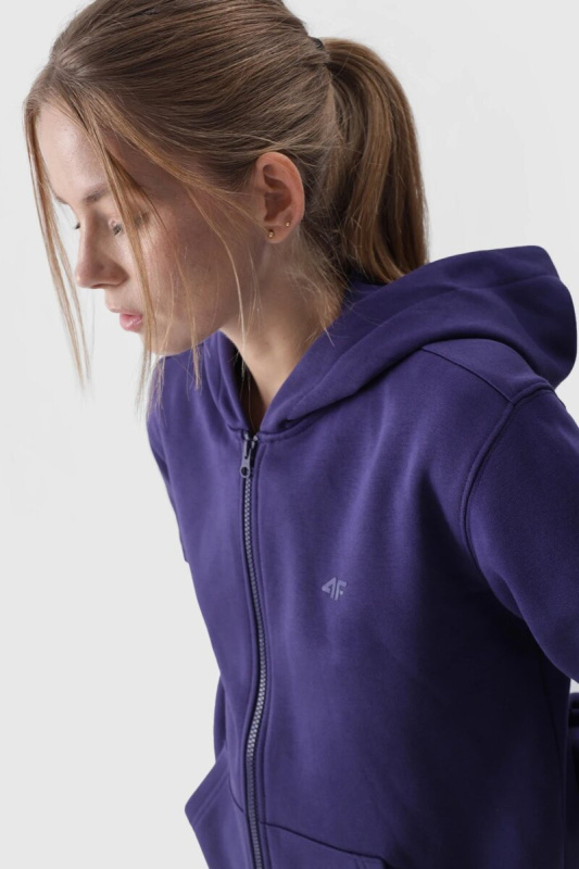 Dámská Mikina S Kapucí Rozepínací Bavlněná 4F Šedá 4FWMM00TSWSF1467-27M XS