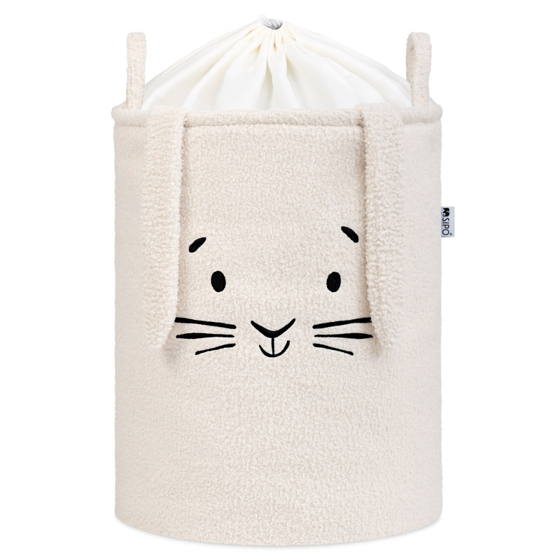 Sipo Koš na hračky Premium Bouclé se šňůrkou / 43 l, Rabbit (Cream)