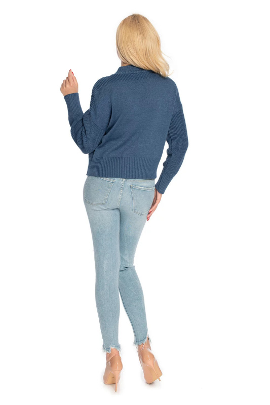 Dámský svetr 70035 Jeans modrá - PeeKaBoo UNI jeans-modrá