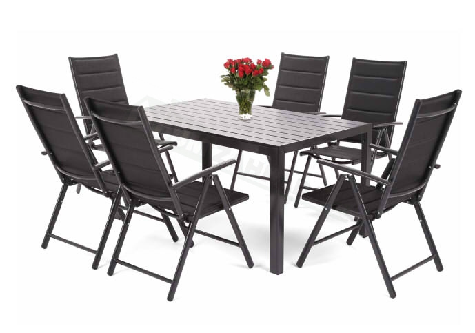 HomeGarden Zahradní nábytek Ibiza Alu Black / Black 6+1