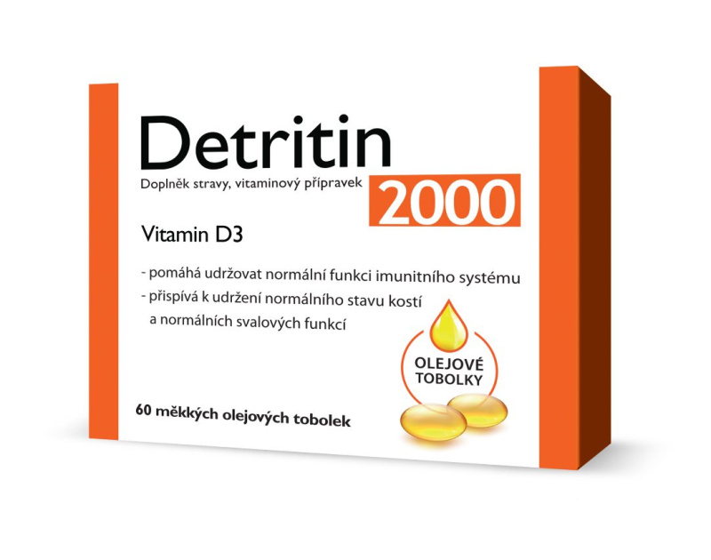 DETRITIN Vitamin D3 2000 IU 60 měkkých tobolek