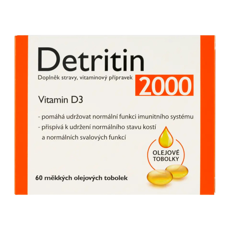 DETRITIN Vitamin D3 2000 IU 60 měkkých tobolek
