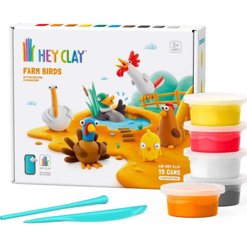 Hey Clay Ptáci z farmy modelina