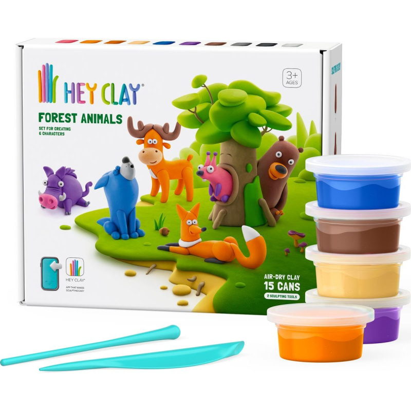 Hey Clay plastová sada Lesní zvířata