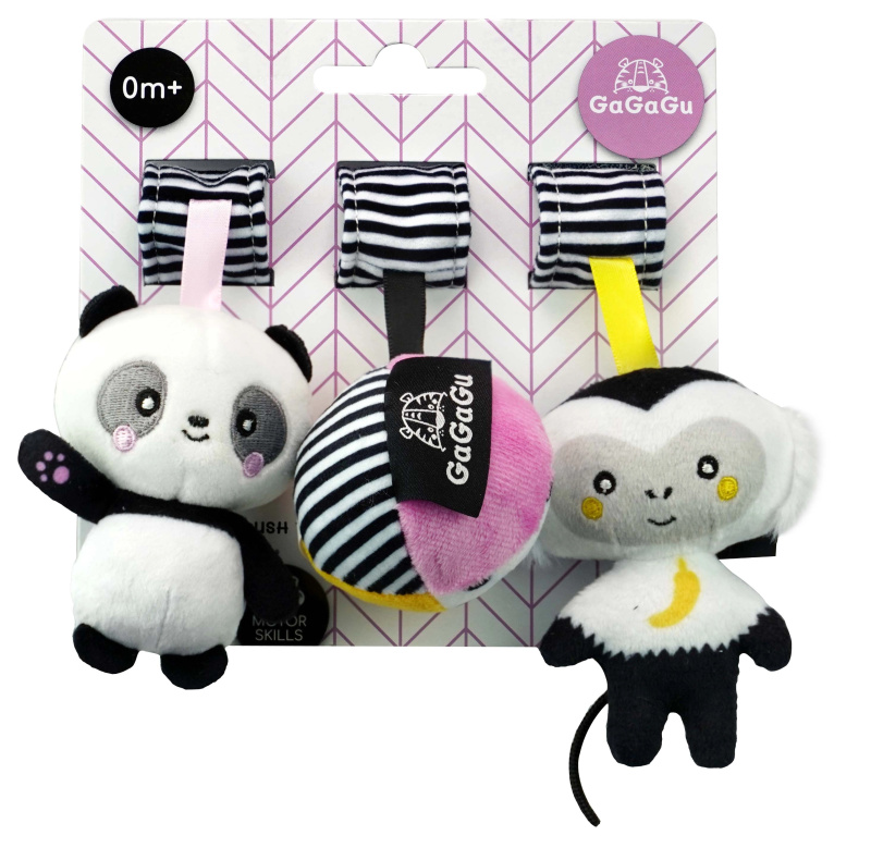 Tm toys Gagagu závěsná plyšová hračka Opice Panda Míč