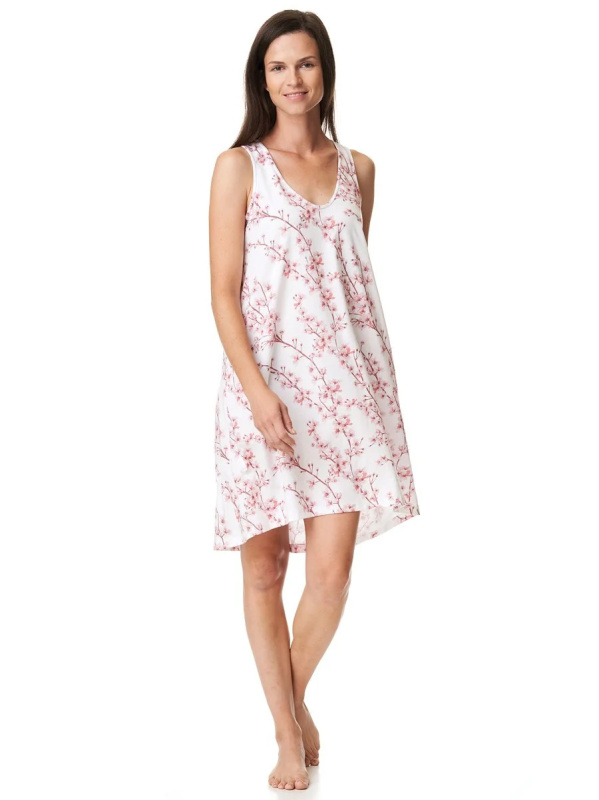 Košile Key LND 959 A23 sz/r S-XL bílé květy S