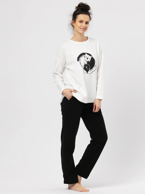 Dámský komplet/pyžamo Key LHS 922 B24 S-XL ecru-black XL