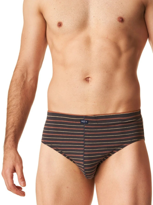 Pánské slipy Key MPP 303 A'2 M-2XL hnědošedá L