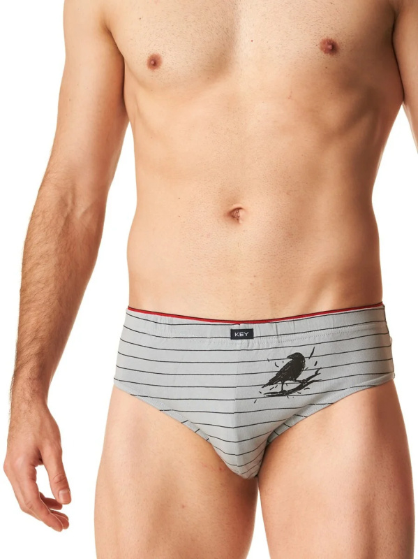 Pánské slipy Key MPP 400 B24 A'2 M-2XL šedočerná M