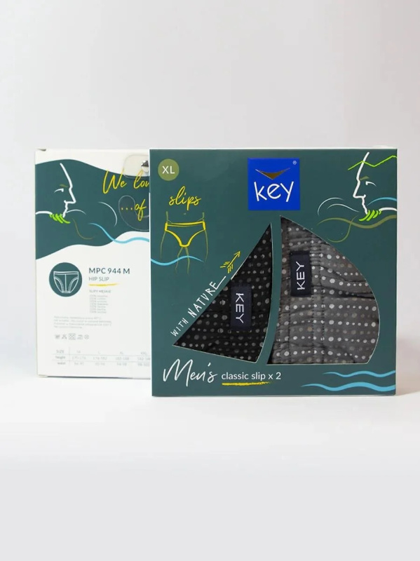 Pánské slipy Key MPC 944 3XL-4XL černá 3XL