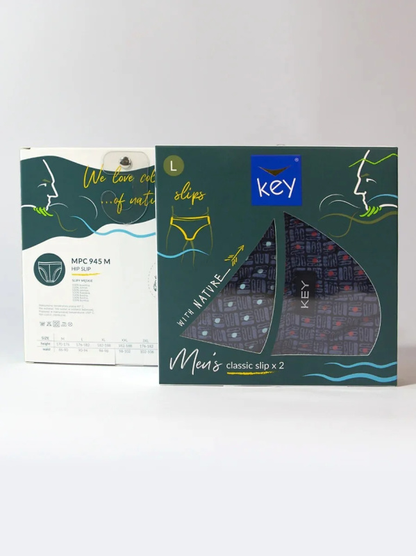 Pánské slipy Key MPC 945 M-2XL A'2 tyrkysově červená M