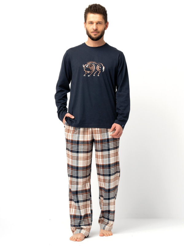 Pánské pyžamo Key MNS 444 B25 délka/r M-2XL černá XL