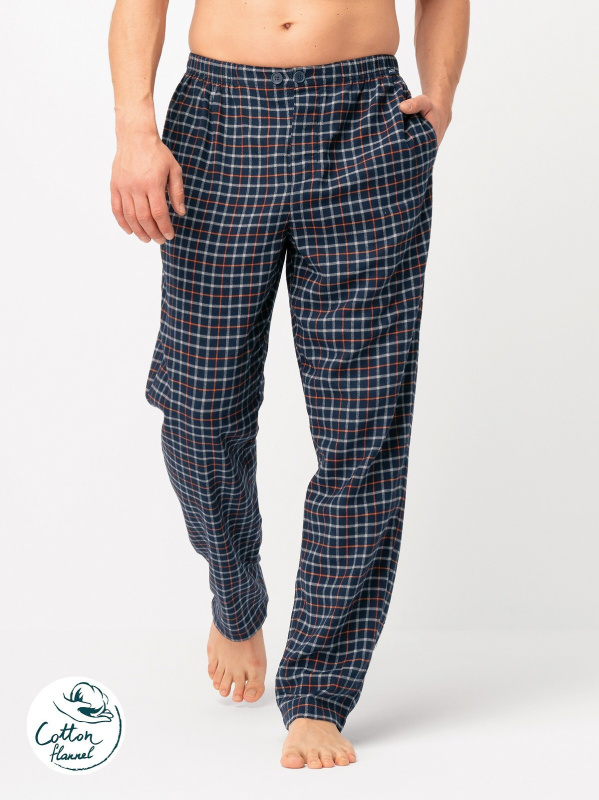 Pánské pyžamové kalhoty Key MHT 481 B25 M-2XL tmavě modrá M