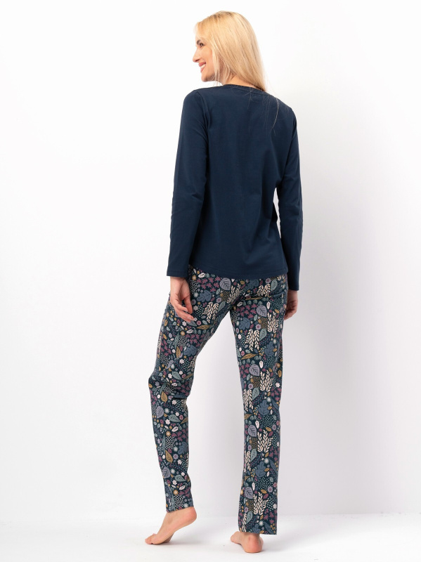 Pyžamo Key LNS 570 B25 long/r S-XL dámské tmavě modrá L