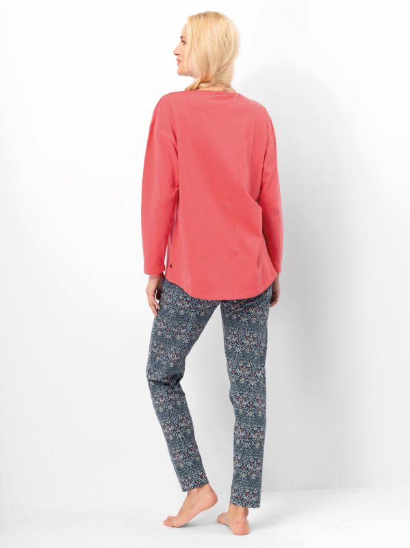 Pyžamo Key LNS 703 B25 long/r S-XL dámské korálově zelená M