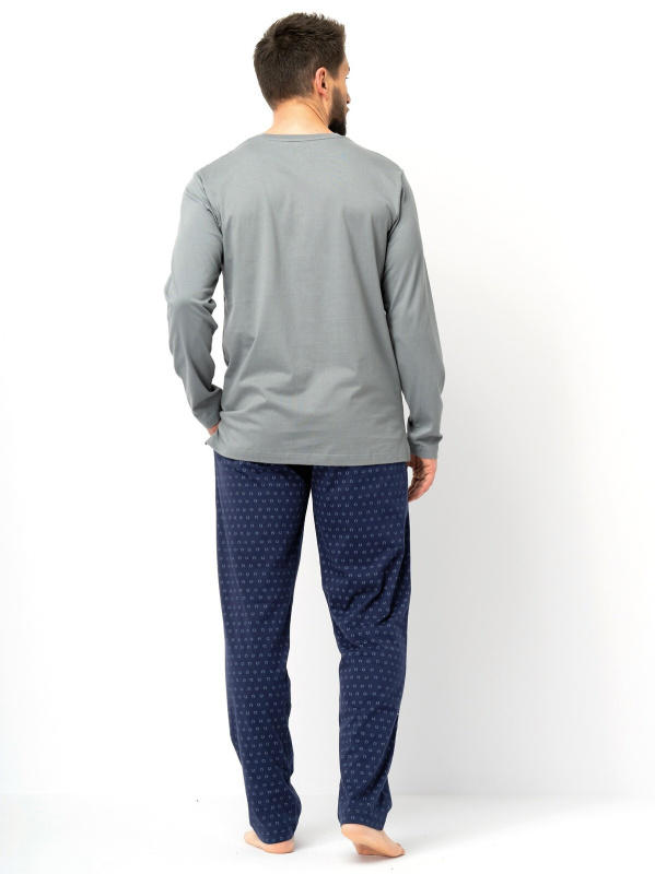 Pánské pyžamo Key MNS 612 B25 long/r M-2XL zelená-zelená XXL