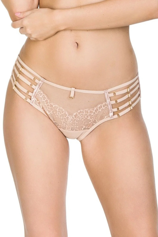 Dámské kalhotky brazilky DEZIRO 19025 BEIGE Béžová S