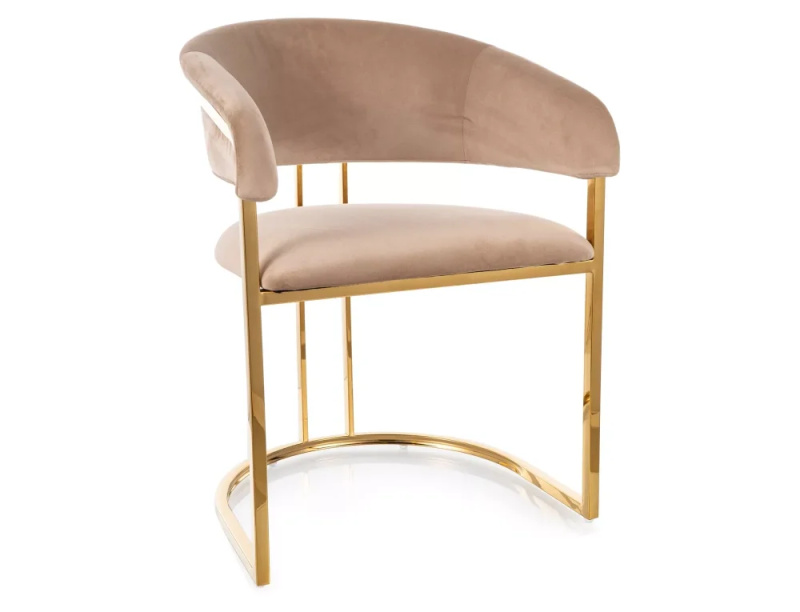 Sametová jídelní židle Mining 7 – béžová