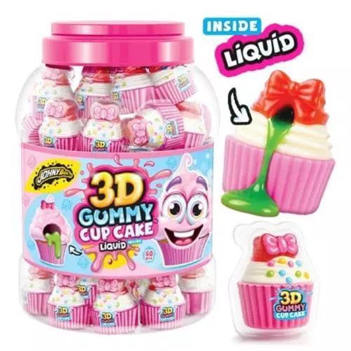 JohnyBee želé dóza @60ks 3d gummy cupcake /6/ 1080g
