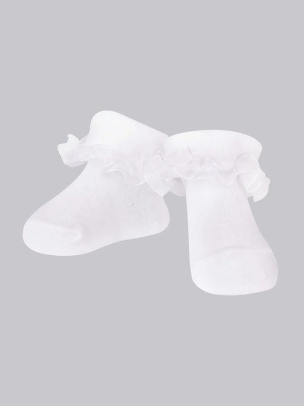 Dívčí ponožky s volánky 3Pack SKA-0119G-010J-002 bílé - Yoclub  5-6 cm