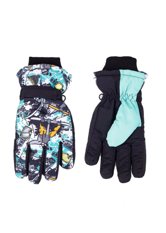 YOCLUB REN-0299C Chlapecké lyžařské rukavice černá 16 cm