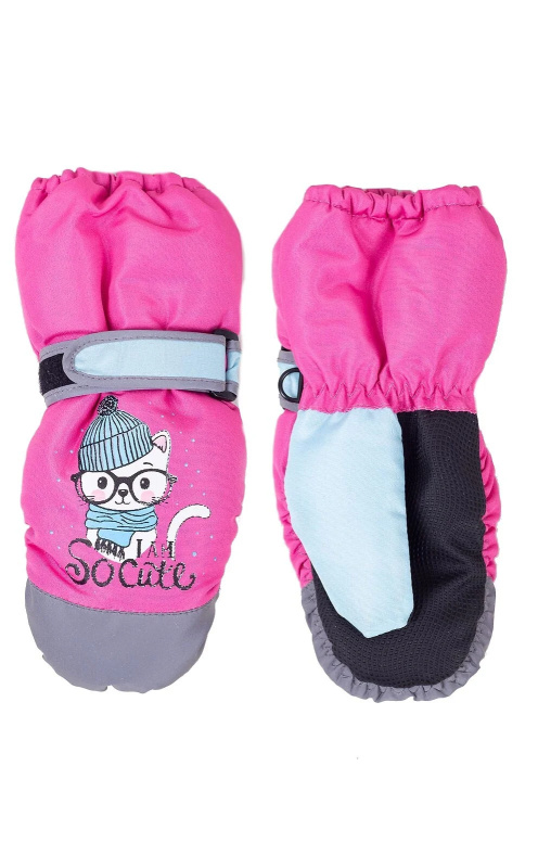 Lyžařské rukavice YOCLUB REN-0310G růžová 14 cm