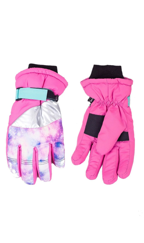 Lyžařské rukavice YOCLUB REN-0317G růžová 16 cm