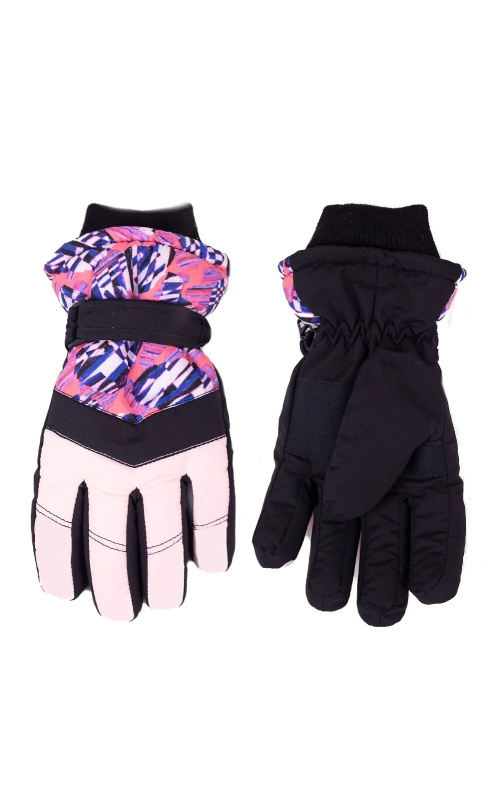 Lyžařské rukavice YOCLUB REN-0318G růžová 16 cm