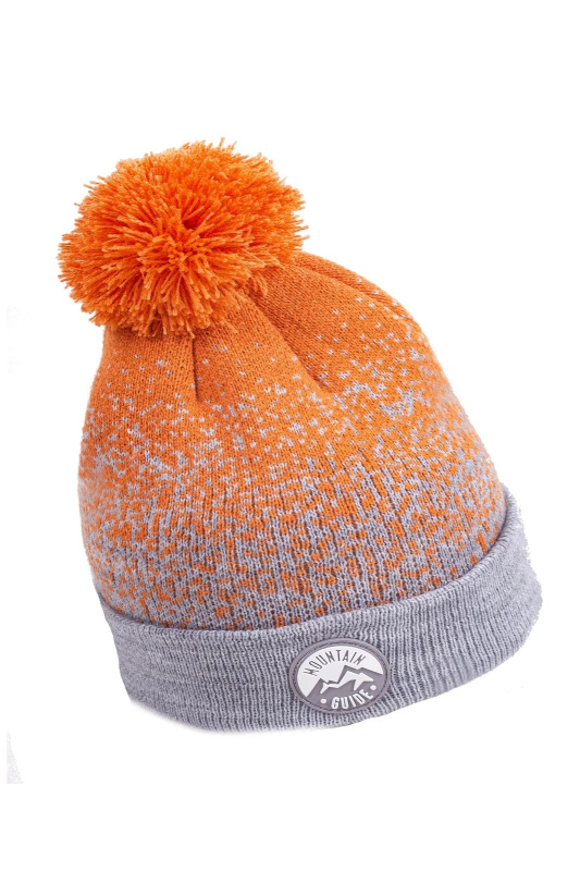 Čepice YOCLUB CZZ-0483C Chlapec oranžovo-šedá 50-52 cm