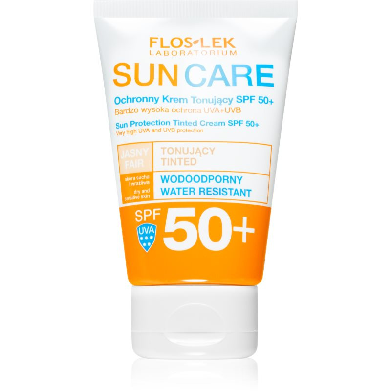 FlosLek Laboratorium Sun Care Derma tónovací krém pro suchou až citlivou pleť SPF 50+ 50 ml