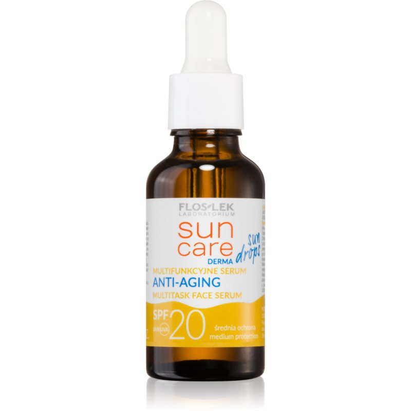 FlosLek Laboratorium Sun Care Derma Sun Drops ochranné sérum s protivráskovým účinkem SPF 20 30 ml