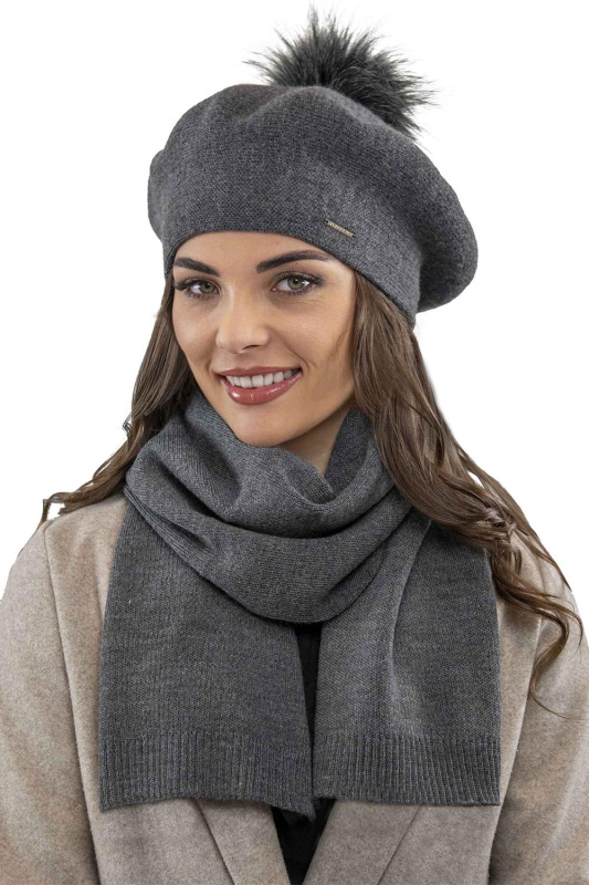 Baret a šála Vivisence 7035Kmpl Barva: Šedá, Velikost: UNI