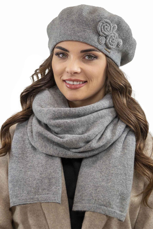 Baret a šála Vivisence 7037Kmpl Barva: Šedá, Velikost: UNI