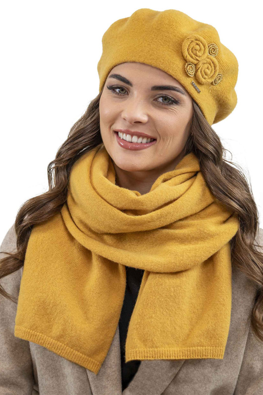 Baret a šála Vivisence 7037Kmpl Barva: Žlutá, Velikost: UNI