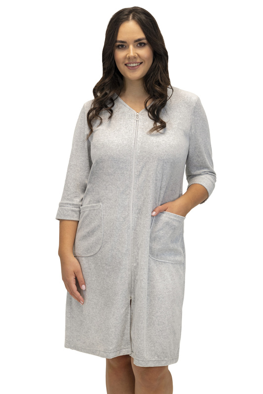 Dámský župan Vivisence 5027 Barva: Šedá, Velikost: 2XL