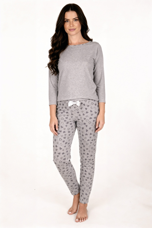 Dámské dlouhé pyžamo Vivisence 2050 Barva: Šedá, Velikost: L