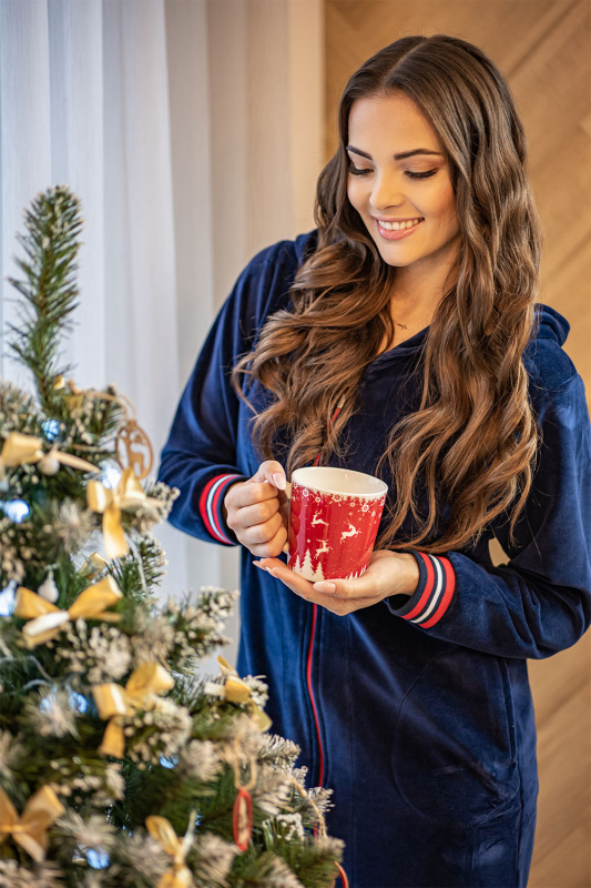 Dámský župan Vivisence 5018 Barva: Modrá - tmavě, Velikost: XL