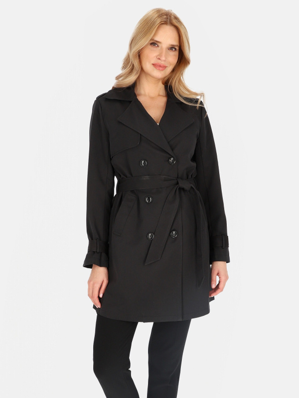 Dámský dvouřadý trenčkot s páskem