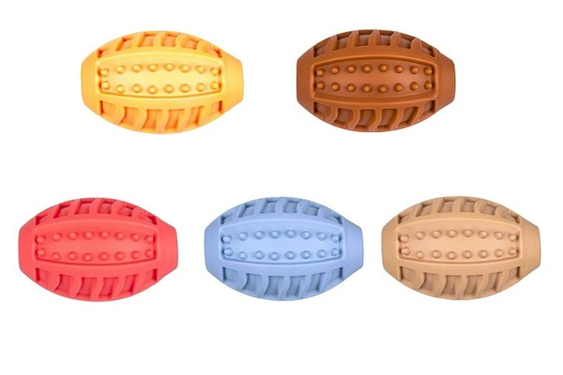 Pískací rugby míček s výstupky 10 cm - 1 kus