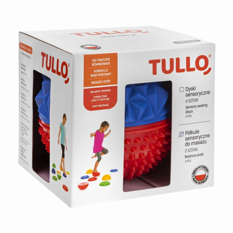 Tullo Senzorické půlkoule set modrá/červená 16 cm