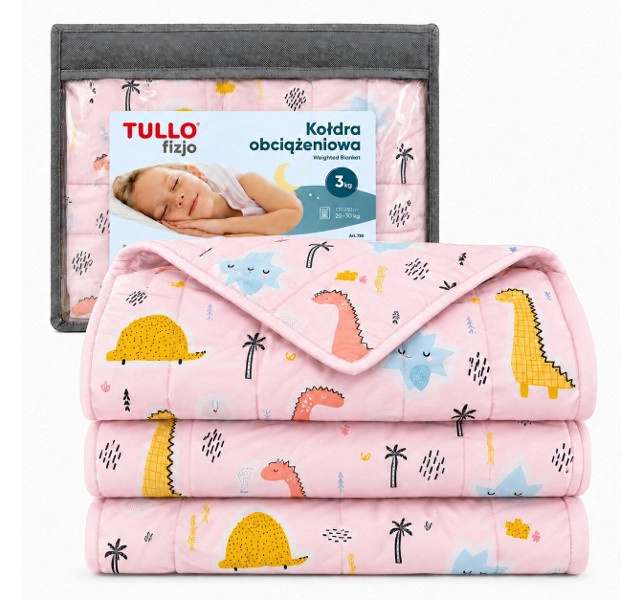 Tullo senzorická zátěžová deka pro děti 3 kg růžová