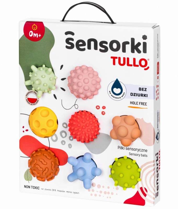 Pastelové senzorické míčky bez dírek – sada 8 ks