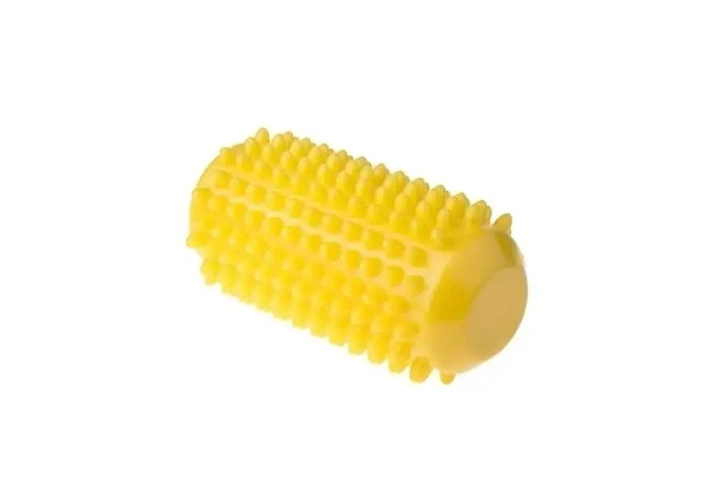 Fizjo masážní rehabilitační váleček s hroty 12,8 cm žlutý