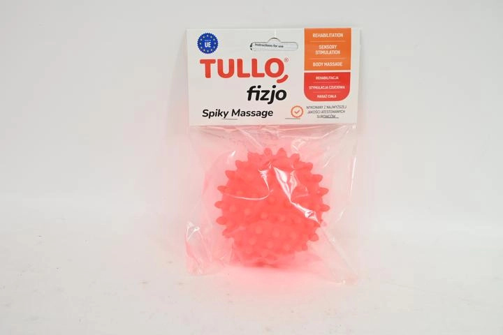 TulloFizjo rehabilitační masážní míček s výstupky 9 cm, červený