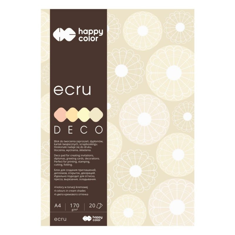 Blok s barevnými papíry A4 Deco 170 g - ecru odstíny KALIA paper, s.r.o.