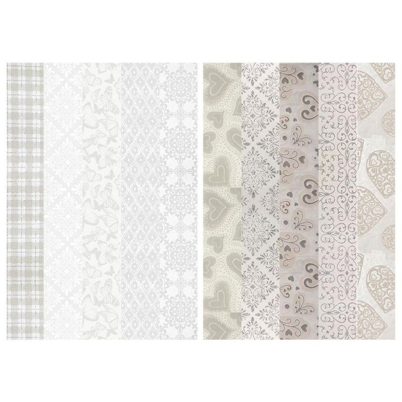 Stříbrné papíry ručně vyráběné 100% bavlna A4 (10ks)