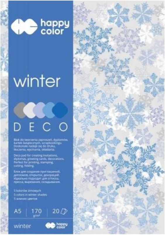 Blok s barevnými papíry A4 Deco 170 g - zima KALIA paper, s.r.o.